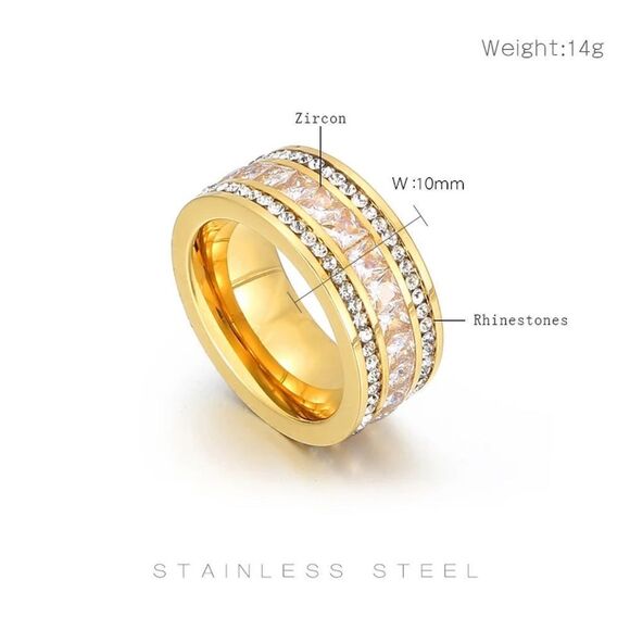 💎269💎  14k Yellow Gold Diamond Triple Row Eternity Ring Band Kind Luxuri… - Picture 4 of 11